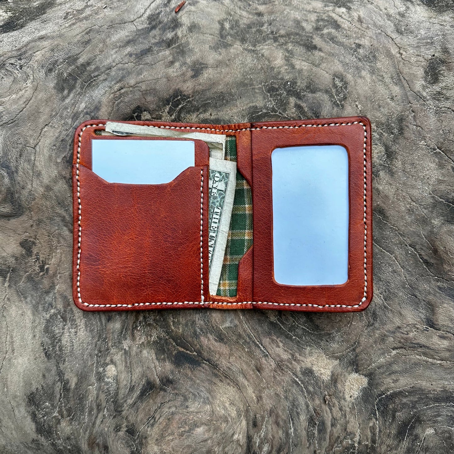 The Canyonlands Wallet (Green Flannel Backing)